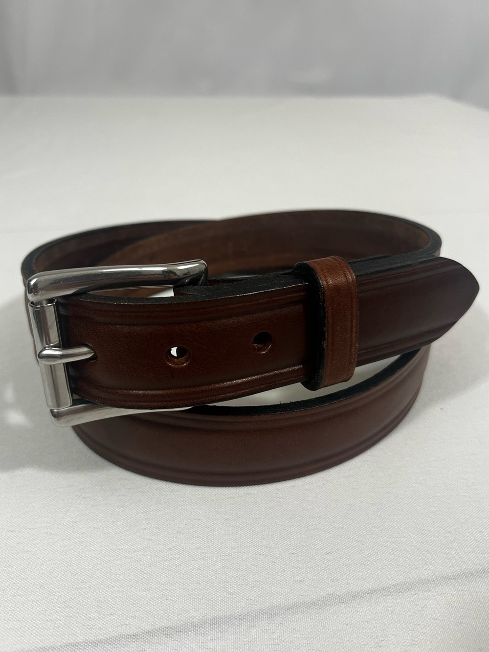 Dennis Knight Bridle Leather Belt 38 Brown (Read) - Picture 3 of 11